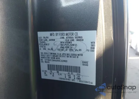 2004 Ford F-150 Stx/Xl/Xlt z USA, uszkodzony, nr VIN 1FTRX12W44NC33902